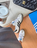 Ad Samba Bco/Pto Couro Legítimo