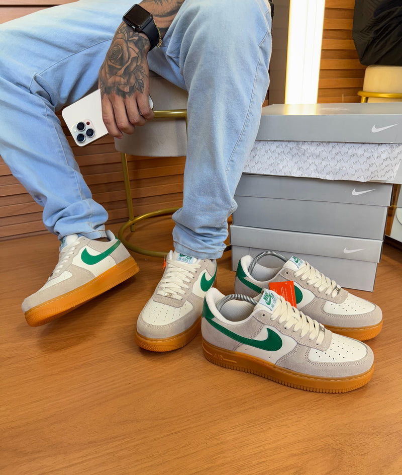 Nk Air Force F1 Couro Prime Bco/Verde
