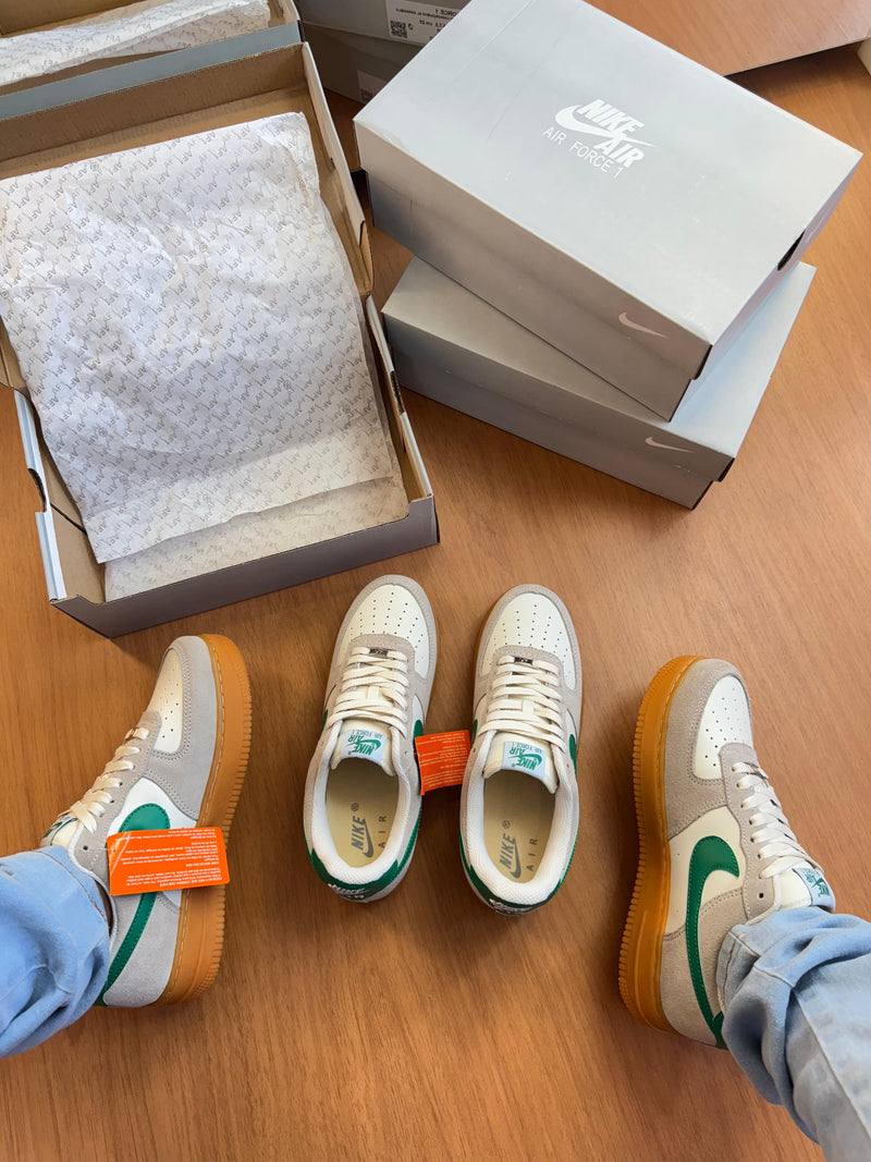 Nk Air Force F1 Couro Prime Bco/Verde