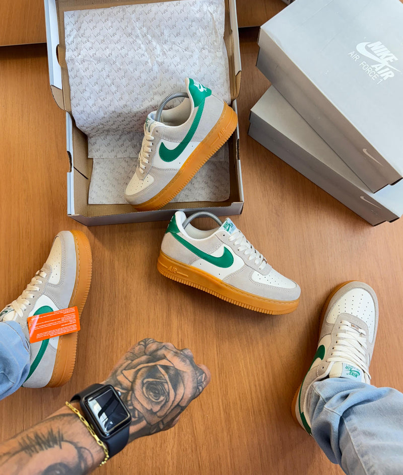 Nk Air Force F1 Couro Prime Bco/Verde