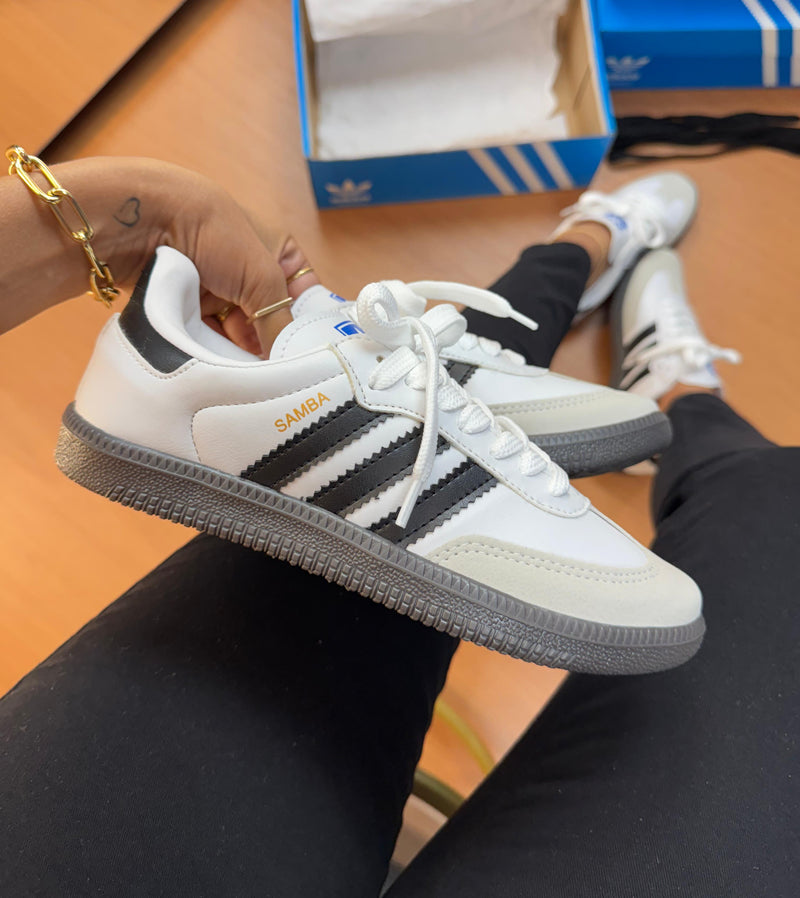 Ad Samba OG Couro Branco Preto