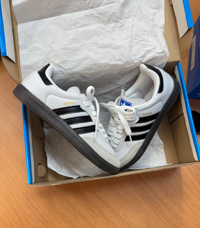 Ad Samba OG Couro Branco Preto