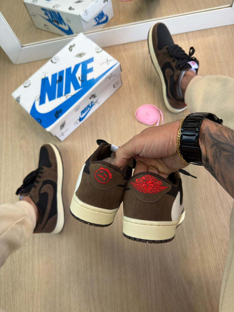 Nk Air Jordan Travis Scott Preto Marrrom