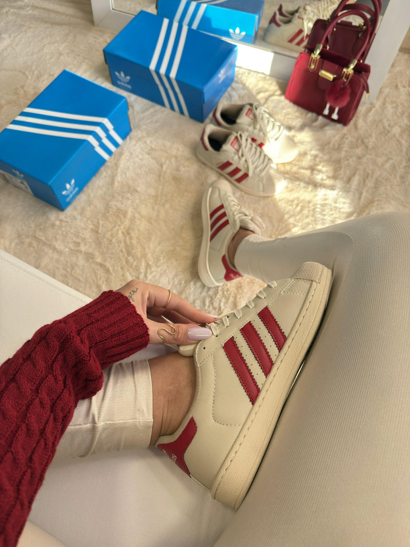Ad Super Star Off White/Vermelho
