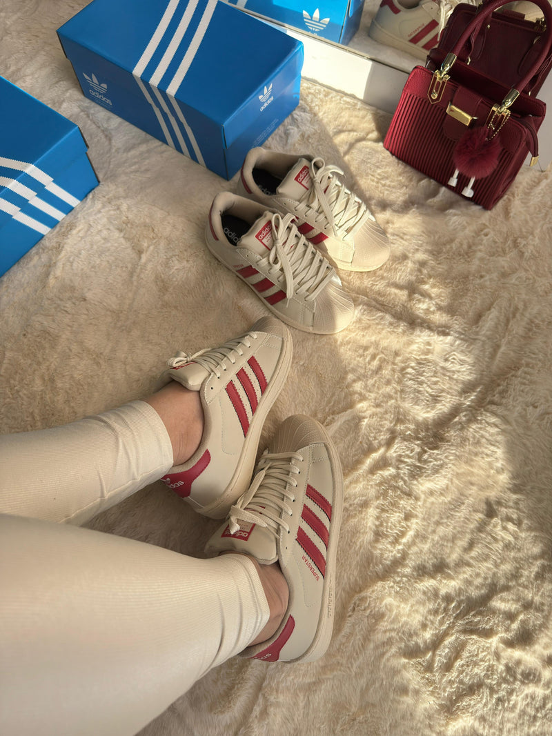 Ad Super Star Off White/Vermelho