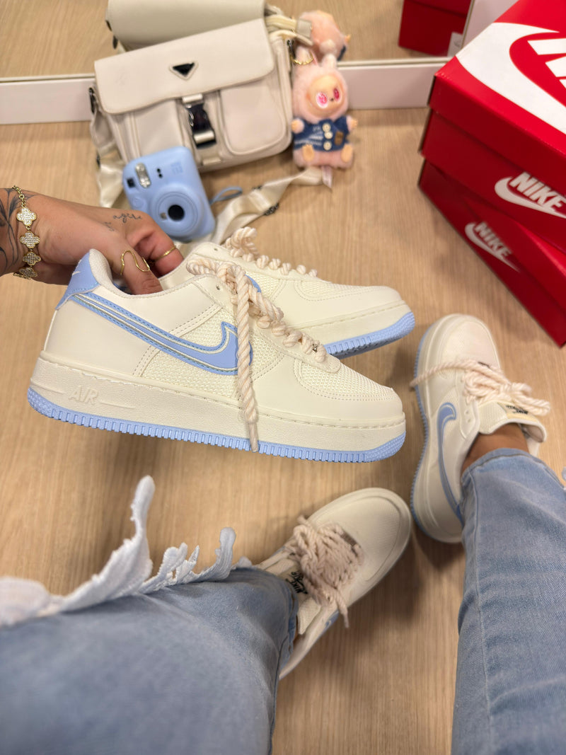 Nk Air Force GS Prime Off White/Blue
