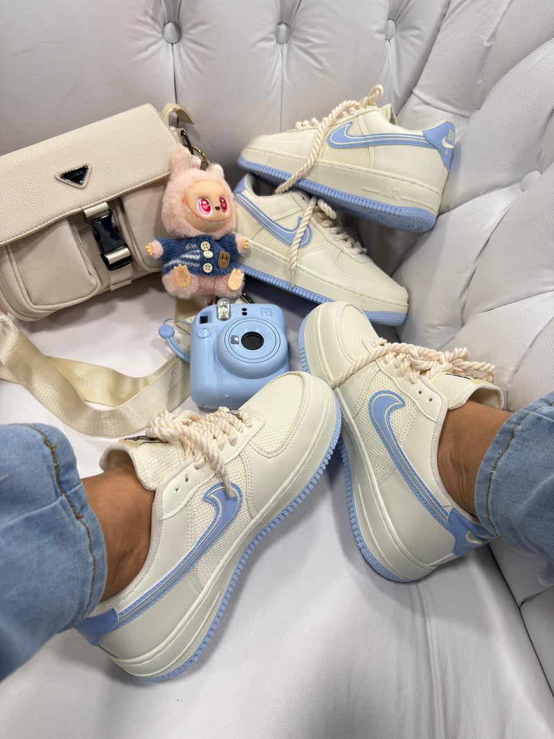 Nk Air Force GS Prime Off White/Blue