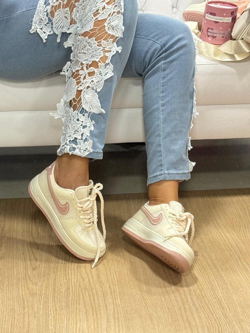 Nk Air Force GS Prime Off White/Rose