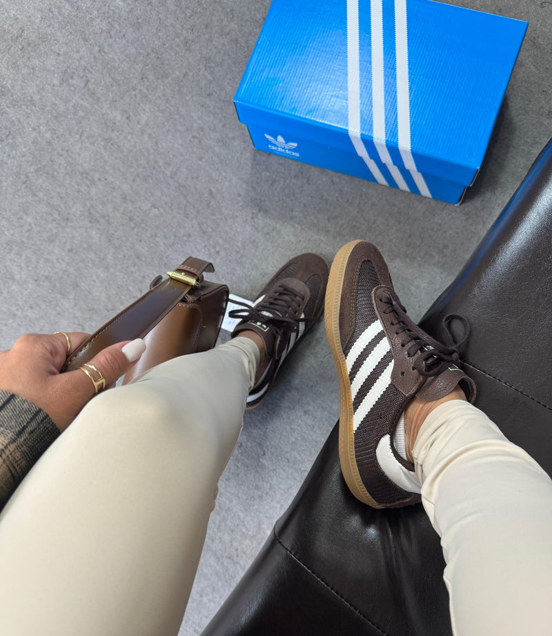 Ad Samba OG Carbono Tricô Couro Chocolate