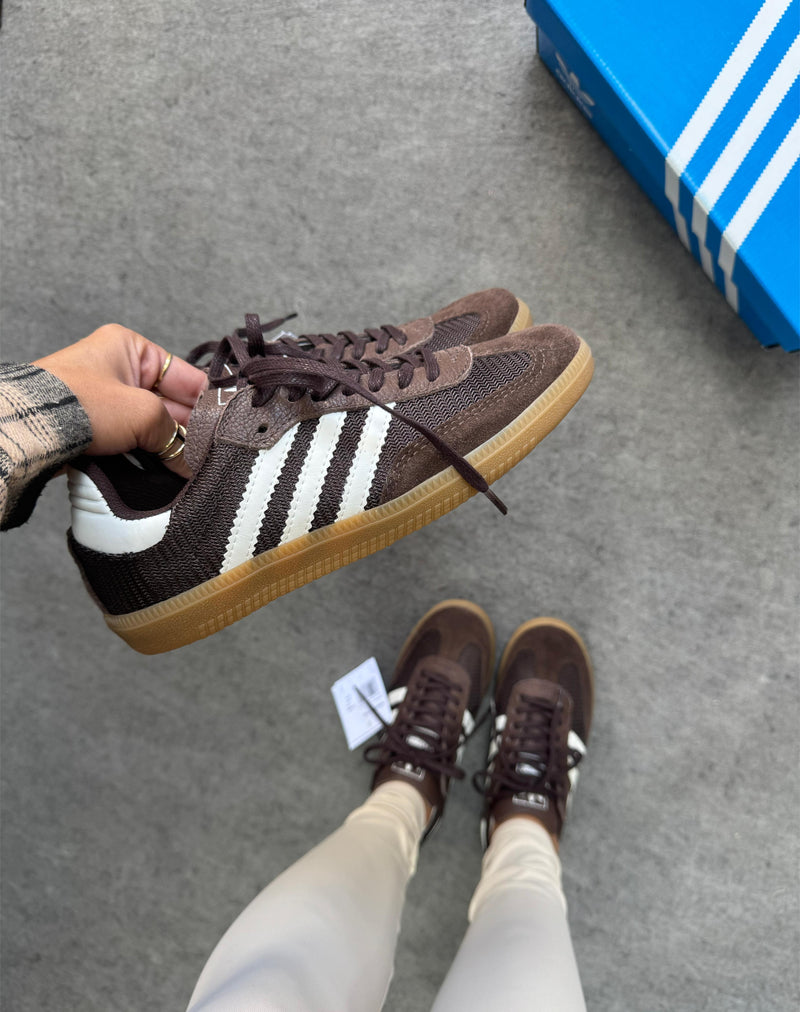 Ad Samba OG Carbono Tricô Couro Chocolate