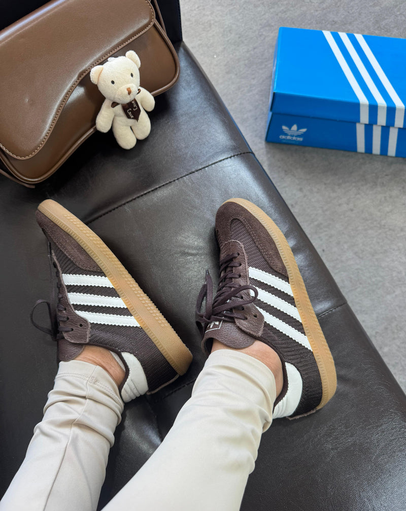 Ad Samba OG Carbono Tricô Couro Chocolate