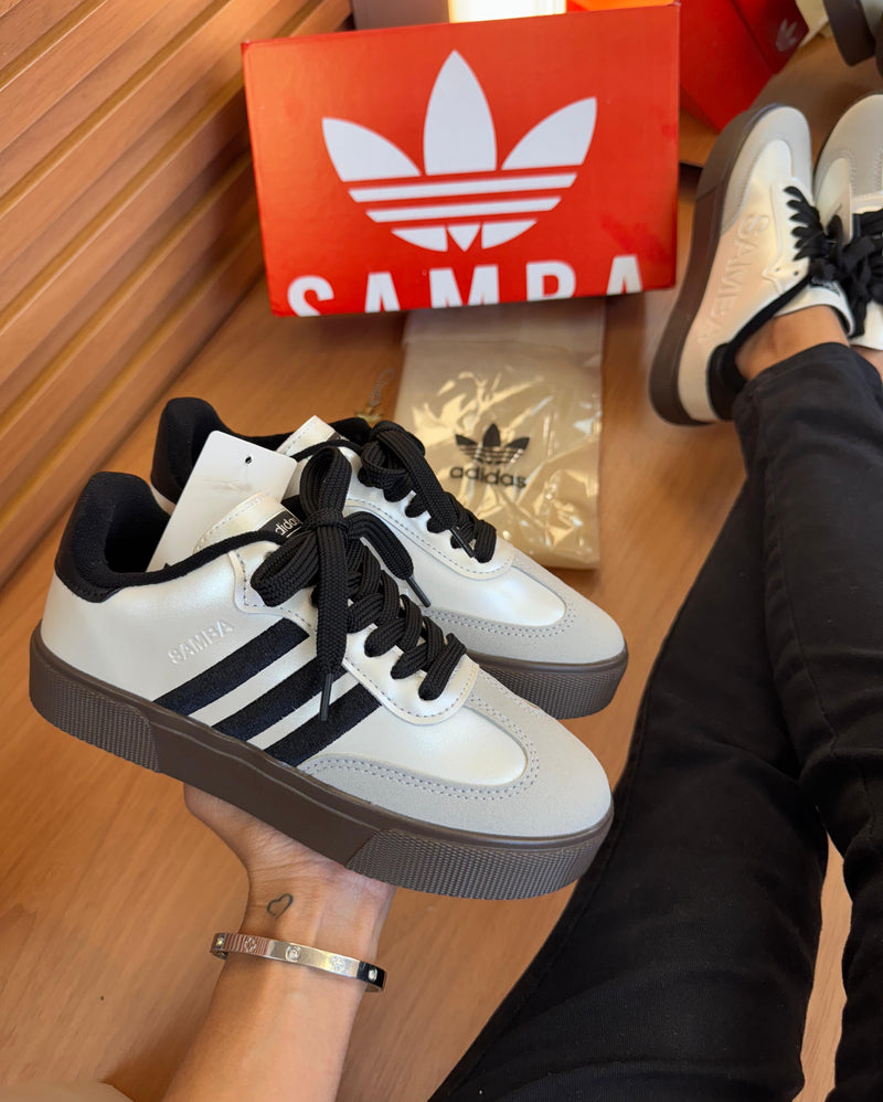 Ad Samba Retrô Prata/Preto