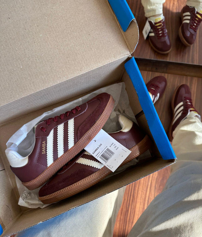 Ad Samba OG Couro Bordô