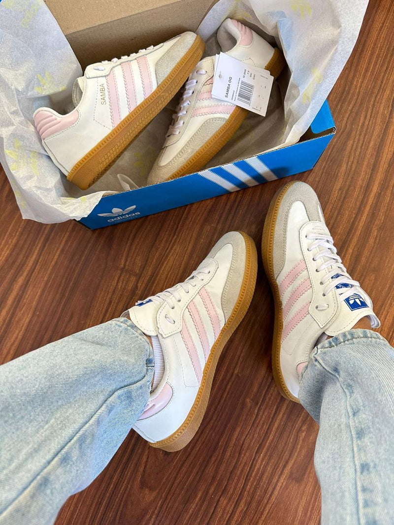 Ad Samba Couro Bco/Rosa