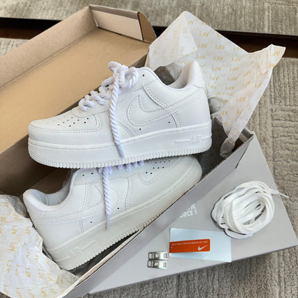 Nk Air Force Branco Cadarço Trançado