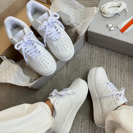 Nk Air Force Branco Cadarço Trançado